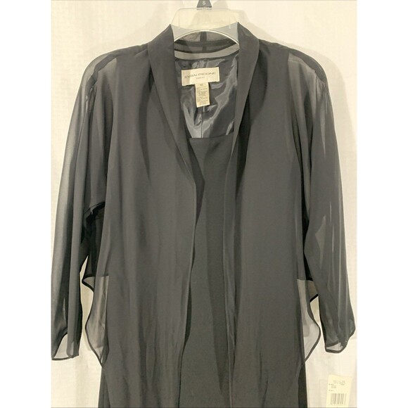 Evan-picone Black Formal Dress Maxi Womens 8 - 10 Mother Of The Bride Shawl - Picture 3 of 8